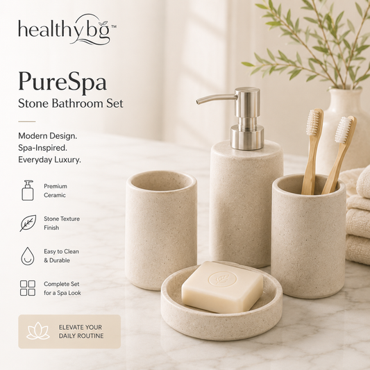 healthybg™ PureSpa™ Stone Bathroom Accessory Set