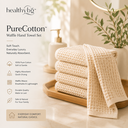 healthybg™ PureCotton™ Waffle Hand Towel Set